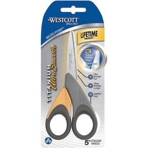 Westcott Titanium UltraSmooth Straight Scissors, 5"