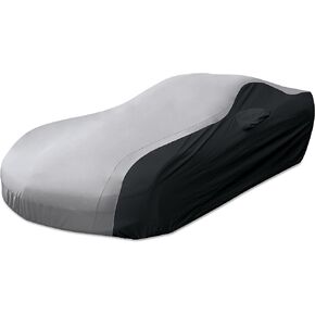 غطاء سيارة C6 Corvette Ultraguard Plus - حماية داخلية/خارجية مقاوم للماء 300 دينيير - مناسب لجميع سيارات كورفيت 2005-2013 (رمادي/أسود)