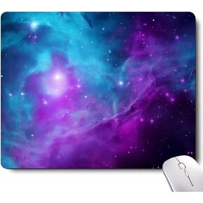 Blue Galaxy Purple Nebula Universe Space Mouse pad,Personalized Design Mousepad Non-Slip Rubber Base Mouse Pads for Desk Computers Laptop Office,Square Mousepad ForOffice Laptop