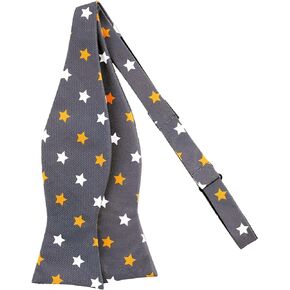 Jacob Alexander Men's Stars Pattern Freestyle Self-Tie Bow Tie - Happy Halloween - Dark Grey