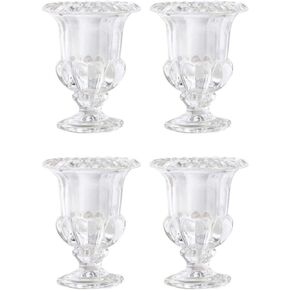 Serene Spaces Living Set of 4 Decorative Small Glass Urn, Centerpiece Vase for Wedding, Event, Measures 5.5" Tall and 4.5" Diameter