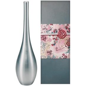 NOUSAKU Flower Vase Sorori - Silver -, D2.7 x W2.7 x H10.6 inches, tin 100%, traditional craft, Japanese gifts, vases for flowers, luxury flower vase, Silver