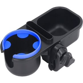 Stroller Cup Holder, Stroller Bike Cup Holder 360 Degrees Rotation Cup Drink Holder Fit for Bike, Walker, Wheelchair, Treadmill, Camper, Scooter (Dark Blue)