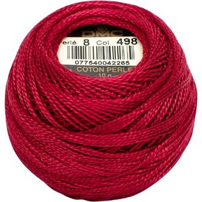 DMC 116 8-498 Pearl Cotton Thread Balls, Dark Red, Size 8