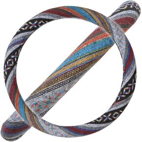 Woven Boho Bohemian Hippie Saddle Blanket Style Steering Wheel Cover for Women - Fits Most Standard Wheel Sizes 14.5 - 15 inch Woven Style - Aztec / Incan