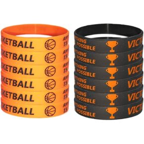 48 قطعة من سوار معصم السيليكون التحفيزي لكرة السلة للأطفال المراهقين - مطاط السيليكون المخصص - هدايا رياضية - هدايا ومستلزمات الحفلات - الكرنفال/الأحداث/الهدايا/الجوائز in Kuwait