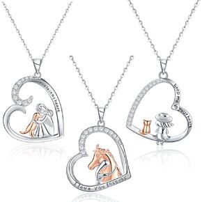 SYNLIN 6 Pcs Cute Necklaces for Teen Girls - Adorable Pastel Crystal Necklace for Little Girls - Unicorn Gifts for Girls - Fairy Gifts for Teens - Dainty Necklace Birthday Gift Pack