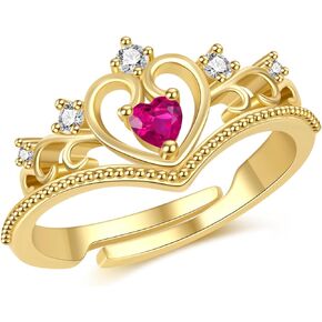 Queen Crown Cubic Zirconia Ring Princess Jewelry Princess Crown Engagement Ring Rapunzel Ring Halloween Dress up Gifts For Her