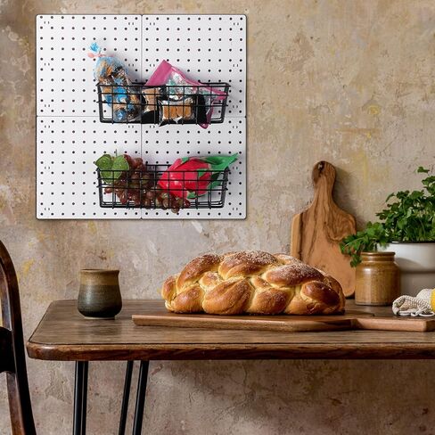 4 Pack Pegboard Baskets Bins Set, 12 x 6.5 x 4 Inch Pegboard Wall Mount Basket Wire Pegboard Accessories Organize Tools, Workbench, Garage Storage Versatile Wall Organizer for Tools Craft Supplies in Saudi Arabia