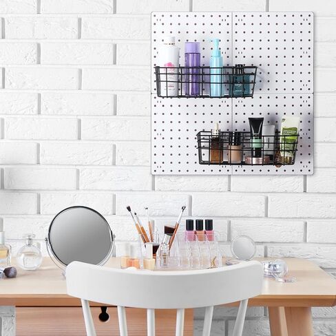 4 Pack Pegboard Baskets Bins Set, 12 x 6.5 x 4 Inch Pegboard Wall Mount Basket Wire Pegboard Accessories Organize Tools, Workbench, Garage Storage Versatile Wall Organizer for Tools Craft Supplies in Saudi Arabia
