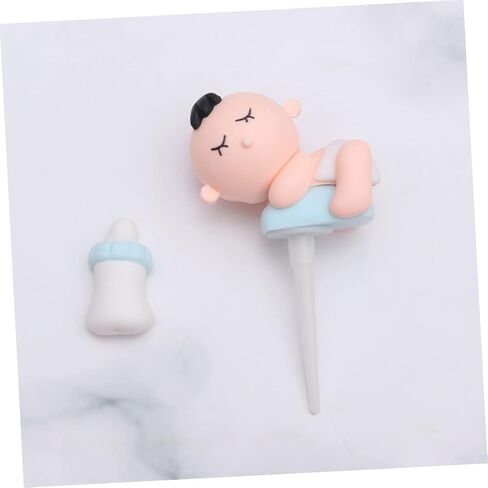 2pcs Wedding Decoration Cupcake Supplies Pick Toy Miniature Figures Happy Birthday Cake Decorating Topper Picks The Cupcake Decor Toppers Insert Card Girl Baby in Saudi Arabia