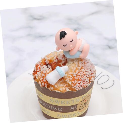 2pcs Wedding Decoration Cupcake Supplies Pick Toy Miniature Figures Happy Birthday Cake Decorating Topper Picks The Cupcake Decor Toppers Insert Card Girl Baby in Saudi Arabia