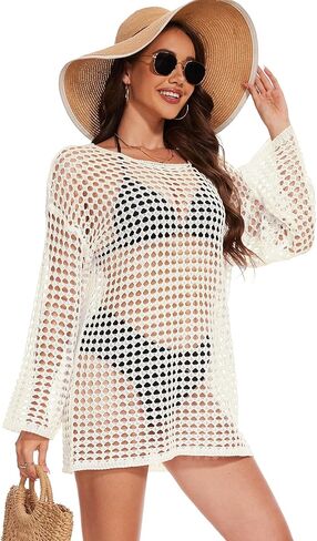 ملابس الشاطئ النسائية من الكروشيه المجوف من Moss Rose، ملابس السباحة الصيفية بيكيني ملابس الشاطئ in Kuwait