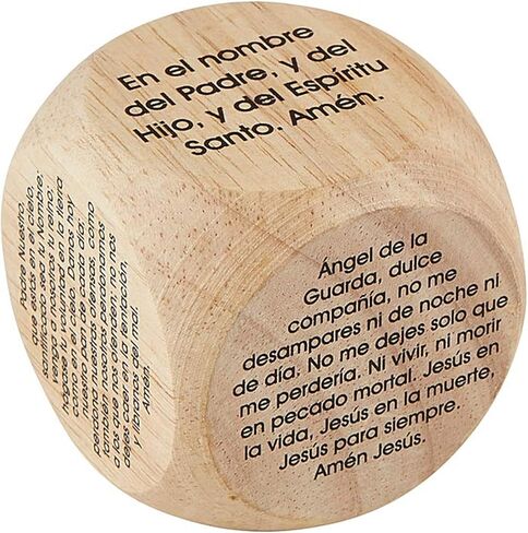 تعلم كيفية الصلاة بمكعب الصلاة الإسباني، الصلاة الكاثوليكية على النرد الخشبي، نشاط ممتع عائلي، 1 1/4 بوصة in Kuwait