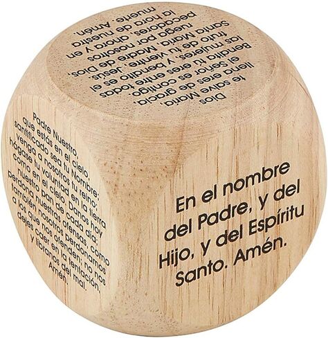 تعلم كيفية الصلاة بمكعب الصلاة الإسباني، الصلاة الكاثوليكية على النرد الخشبي، نشاط ممتع عائلي، 1 1/4 بوصة in Kuwait