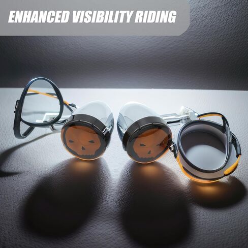 Rear Turn Signals Indicators LED Lights Kit Compatible with Davidson XL883 XL1200 Sportster Chrome in Saudi Arabia