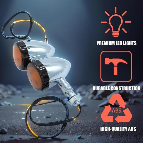 Rear Turn Signals Indicators LED Lights Kit Compatible with Davidson XL883 XL1200 Sportster Chrome in Saudi Arabia