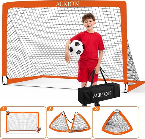Kids Soccer Goals for Backyard Set, 6x4 FT Soccer Nets for Backyard, Portable Pop Up Soccer Goal for Kids Youth, Soccer Training Equipment with Soccer Ball, Ladder and Cones in Saudi Arabia