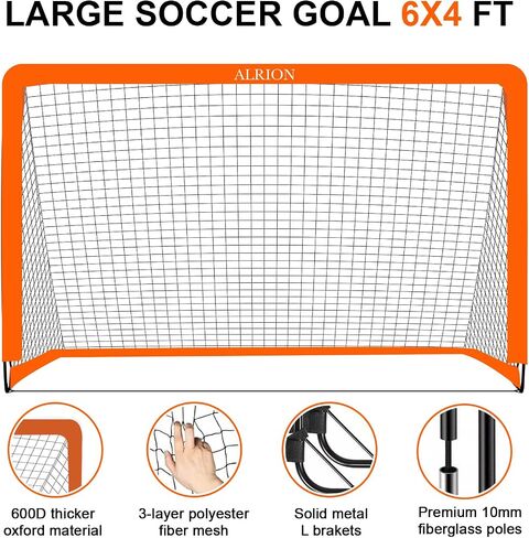 Kids Soccer Goals for Backyard Set, 6x4 FT Soccer Nets for Backyard, Portable Pop Up Soccer Goal for Kids Youth, Soccer Training Equipment with Soccer Ball, Ladder and Cones in Saudi Arabia
