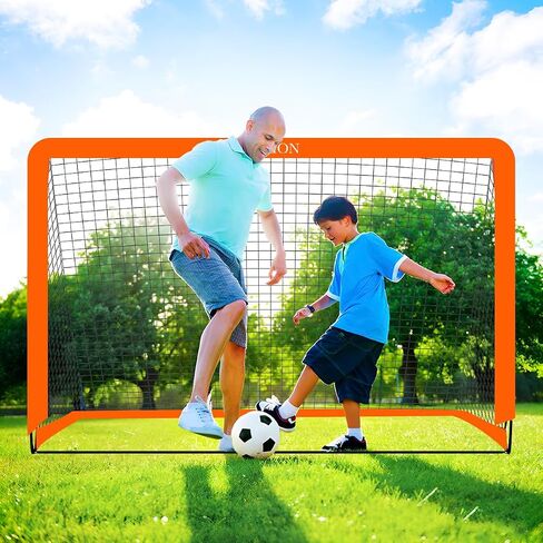Kids Soccer Goals for Backyard Set, 6x4 FT Soccer Nets for Backyard, Portable Pop Up Soccer Goal for Kids Youth, Soccer Training Equipment with Soccer Ball, Ladder and Cones in Saudi Arabia