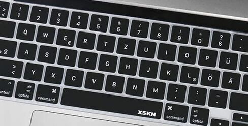 XSKN اللغة الألمانية غطاء لوحة المفاتيح السيليكون الأسود الجلد لنماذج شريط اللمس 2019 New MacBook Pro 16 بوصة A2141 2020 New MacBook Pro 13.3 بوصة A2251 A2289 A2338 M1 لوحة المفاتيح الولايات المتحدة والاتحاد الأوروبي الإصدار المشترك in Saudi Arabia
