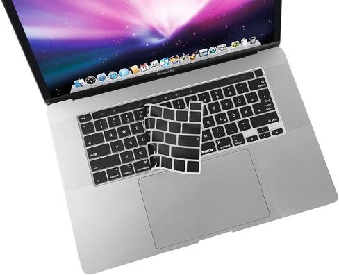 XSKN اللغة الألمانية غطاء لوحة المفاتيح السيليكون الأسود الجلد لنماذج شريط اللمس 2019 New MacBook Pro 16 بوصة A2141 2020 New MacBook Pro 13.3 بوصة A2251 A2289 A2338 M1 لوحة المفاتيح الولايات المتحدة والاتحاد الأوروبي الإصدار المشترك in Saudi Arabia