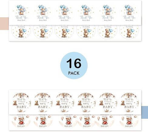 96 قطعة من ملصقات الدب شكرًا لك، شكرًا لك على ملصقات استحمام الطفل Beary Much، ملصقات عيد ميلاد الدب، ملصقات الدب شكرًا لك على هدايا حفلات استقبال المولود الجديد in Saudi Arabia