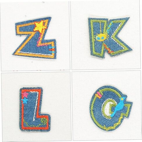 KJHBV 26 قطعة من رقع القبعة مزينة للملابس حرف A-z حديد على رقع للملابس حروف كرتونية رقع ملابس رقعة تطريز شارة حقيبة الظهر ملابس in Kuwait