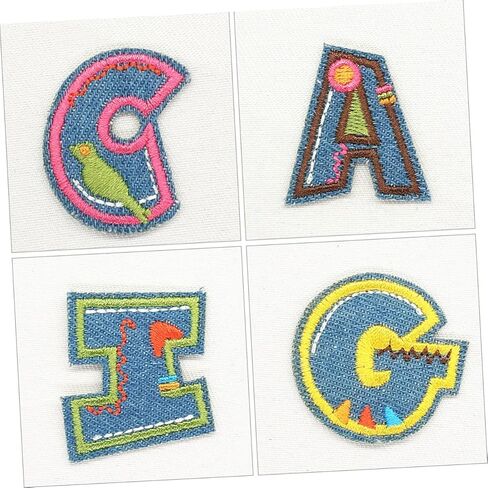 KJHBV 26 قطعة من رقع القبعة مزينة للملابس حرف A-z حديد على رقع للملابس حروف كرتونية رقع ملابس رقعة تطريز شارة حقيبة الظهر ملابس in Kuwait