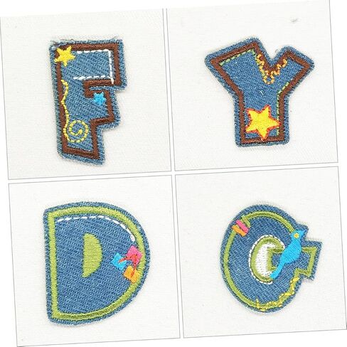 KJHBV 26 قطعة من رقع القبعة مزينة للملابس حرف A-z حديد على رقع للملابس حروف كرتونية رقع ملابس رقعة تطريز شارة حقيبة الظهر ملابس in Kuwait