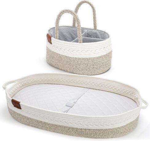 Baby Changing Basket for Baby Dresser, Moses Baskets for Newborn, Baby Moses Basket Changing Basket for Dresser, Changing Pad Basket Changing Table Basket, Diaper Caddy, Newborn Essentials Must Haves in Saudi Arabia