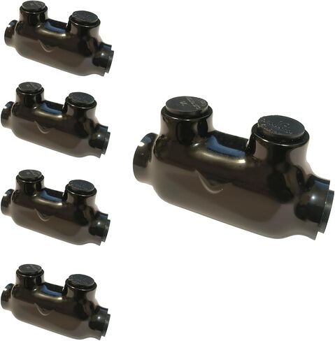 موصل كابل متعدد معزول بمنفذين، نطاق سلك 2/0-6 AWG، موصلات كابل معزولة سداسية ألين مشقوقة 3/16 بوصة، طول 3.15 بوصة × ارتفاع 1.46 بوصة × عرض 0.99 بوصة (5 قطع) in Kuwait