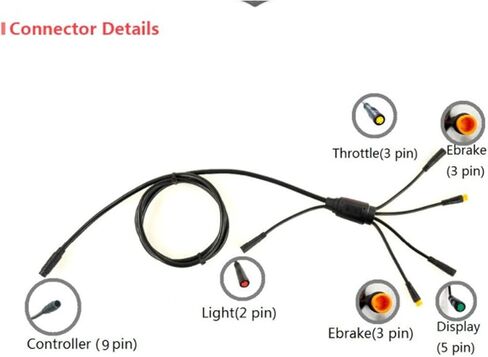 دراجة كهربائية من 1 إلى 5 كابل، وحدة تحكم متصلة، ضوء، فرامل، عرض، صمام خانق، ترقية ملحقات تعديل الدراجة الكهربائية ساعات التعديل الكهربائي in Kuwait