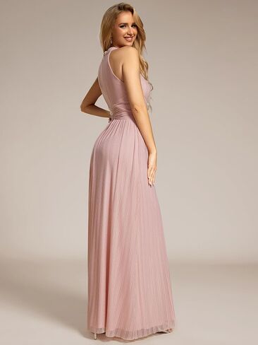 Ever-Pretty Women's Halter Neck Summer Formal Dresses Sleeveless Pletaed Floor Length Glitter Evening Dresses 41961 in Saudi Arabia