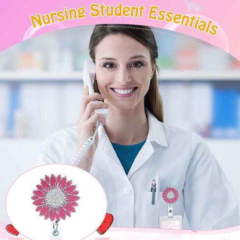 Cute Badge Reel Holder Nurse Medical Nursing Funny Y'all Need Jesus Badge Reels Retractable for Nurses RN CNA LPN LVN Acrylic Cute Glitter Badge Clip ID Card Accessories Assistant Gift KL861 in Saudi Arabia