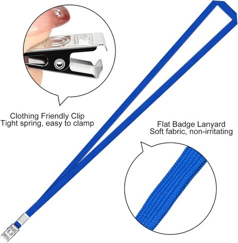 100 Pcs Clear Vertical Badge Id Card and 100 Pcs Lanyard, Reusable Lanyards for Id Badge Holder Name Tag Badge Holder with Lanyards for Adults Kids Business School Conferences (Black) in Saudi Arabia