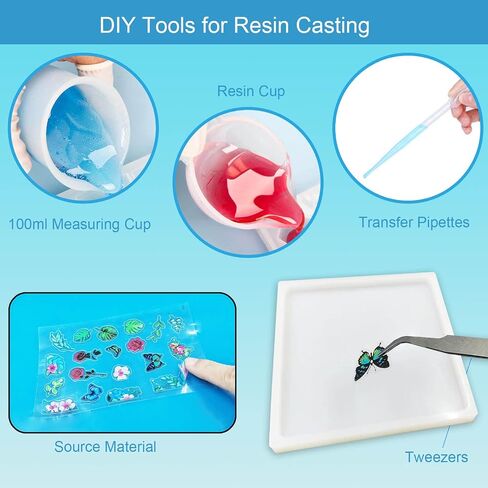 Resin molds, Silicone Kit for beginner, Silicone Molds for Epoxy Resin Casting, Including Sphere, Cube, Pyramid and 3pcs Coaster Moulds-Round, Square, Irregular, DIY Tools Set and Decorative Materials in Saudi Arabia