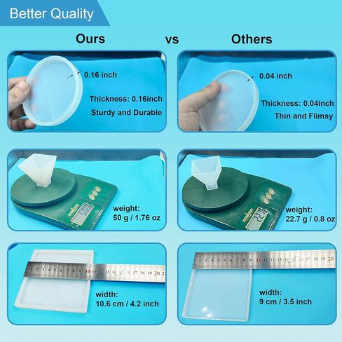Resin molds, Silicone Kit for beginner, Silicone Molds for Epoxy Resin Casting, Including Sphere, Cube, Pyramid and 3pcs Coaster Moulds-Round, Square, Irregular, DIY Tools Set and Decorative Materials in Saudi Arabia