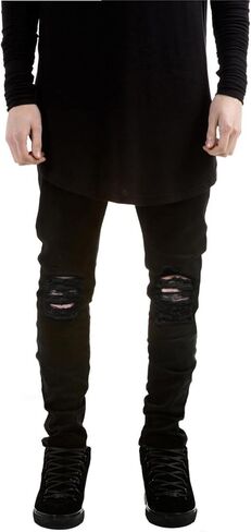 JLLDS LKMQA Boy's Skinny Fit Ripped Destroyed Distressed Slim Fashion Stretch Jeans Pants in Saudi Arabia