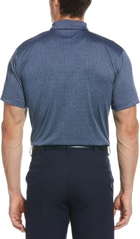 PGA TOUR Men's Mini Windowpane Short Sleeve Golf Polo Shirt in Saudi Arabia