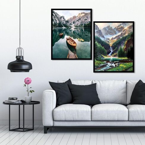 Mowana Paint by Numbers Kit for Adults, 2 Pack Scenery Adult Paint by Number Kits on Canvas Painting by Numbers for Adults Kit Oil Painting for Gift and Home Wall Decor 16x20inch in Saudi Arabia