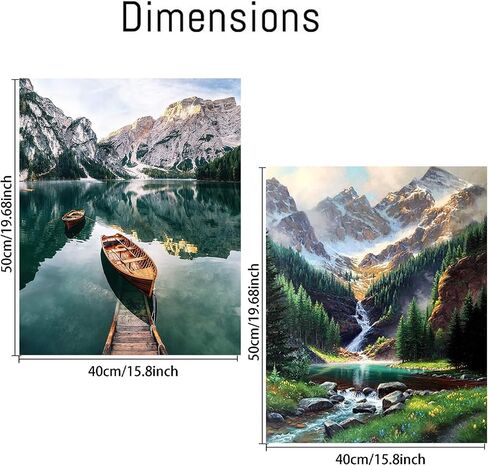 Mowana Paint by Numbers Kit for Adults, 2 Pack Scenery Adult Paint by Number Kits on Canvas Painting by Numbers for Adults Kit Oil Painting for Gift and Home Wall Decor 16x20inch in Saudi Arabia