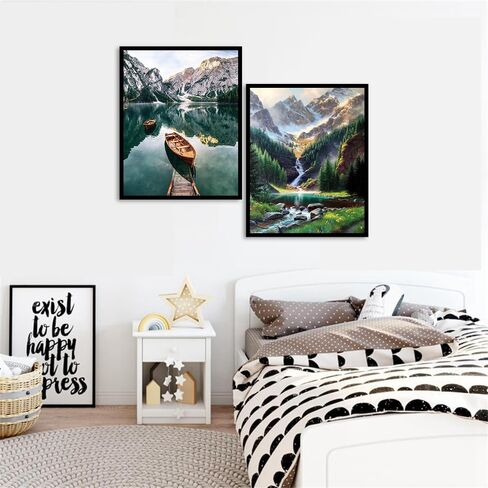 Mowana Paint by Numbers Kit for Adults, 2 Pack Scenery Adult Paint by Number Kits on Canvas Painting by Numbers for Adults Kit Oil Painting for Gift and Home Wall Decor 16x20inch in Saudi Arabia
