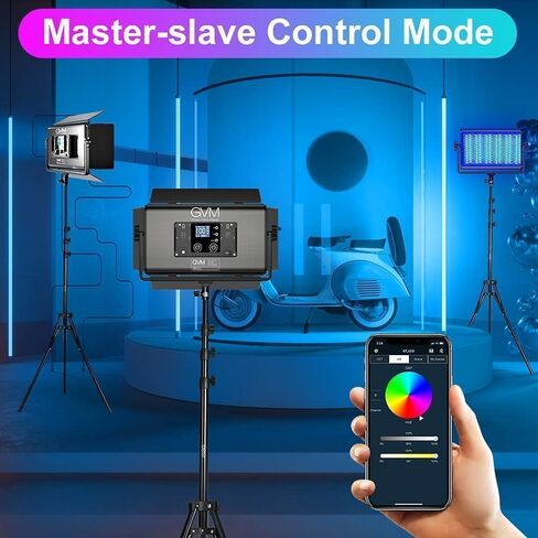 ضوء فيديو GVM 1500D RGB LED مع صندوق سوفت بوكس، مجموعة إضاءة فيديو 75 وات مع تحكم بلوتوث، ضوء لوحة LED للتصوير الفوتوغرافي، استوديو يوتيوب، تصوير الفيديو، 18 وضع مشهد، عبوتان (1500d-2l-kit) in Saudi Arabia
