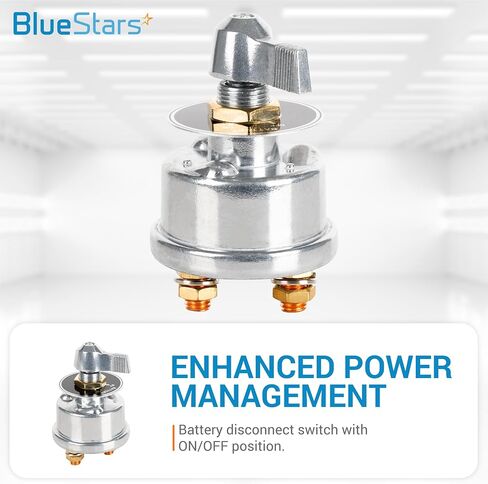 BlueStars Master Battery Disconnect Switch 12-48V 300A DC Continuous ON/Off Aluminium Housing Battery Disconnect Master Used for RV, Marine, Car, Boat, Truck, SUV, Ship, Yacht Batteries and Others in Saudi Arabia
