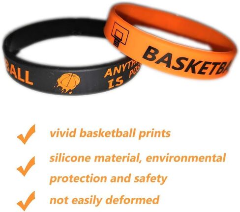 48 قطعة من سوار معصم السيليكون التحفيزي لكرة السلة للأطفال المراهقين - مطاط السيليكون المخصص - هدايا رياضية - هدايا ومستلزمات الحفلات - الكرنفال/الأحداث/الهدايا/الجوائز in Kuwait