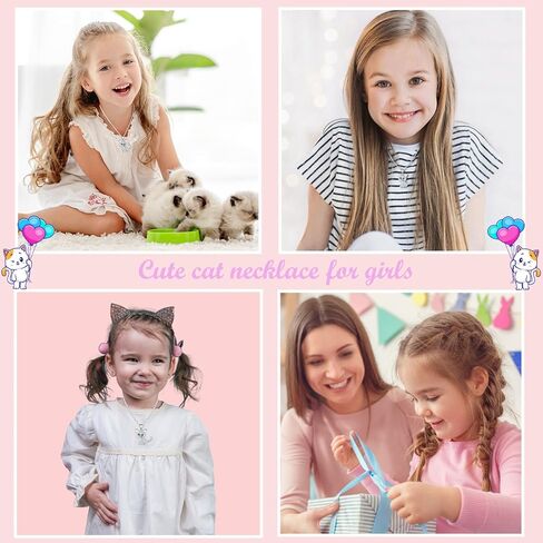 Lanqueen Kitty Cat Pendant Necklace Jewelry for Women Girls Cat Lover Gifts Daughter Loved Necklace 18+2.4 inch Chain in Kuwait