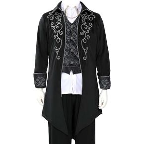Men's Medieval Steampunk Frock Coat Tailcoat Halloween Costumes Vampire Gothic Jackets
