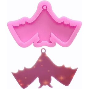 Shiny Glossy Halloween Bat Shape Earrings Silicone Molds for DIY Craft Keychain Polymer Clay Mold Epoxy Pendant Resin Crafting Making Backpack Cake Decor Fondant Mould