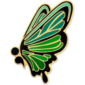 PinMart Green Semicolon Butterfly Mental Health Suicide Prevention Lapel Pin
